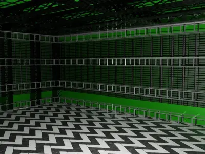 Hangar Interior Low-poly 3D model get