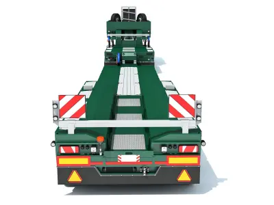 Gooseneck Low Loader Trailer 3D model