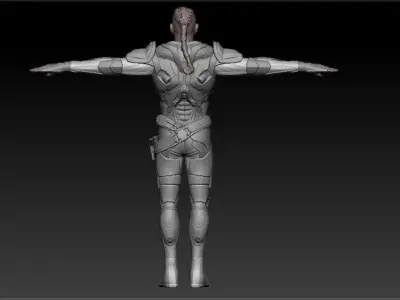 Ranger with plasma gun High poly model 3D print model