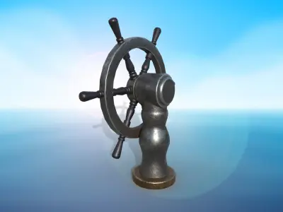 Vessel Wheel for sea ship and bell PBR game ready Low-poly 3D model purchase