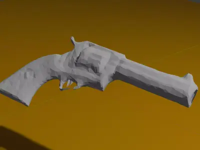 Low Polly Revolver  Free low-poly 3D model