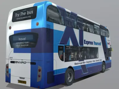 Alexander Dennis Enviro 400 First Express Low-poly 3D model