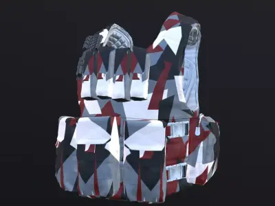 MILITARY CITY CAMO VEST PBR Low-poly 3D model