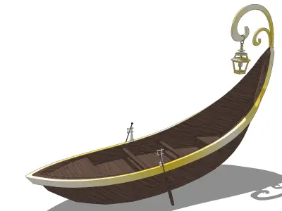 Fantasy lowpoly 3 Boats 3D model