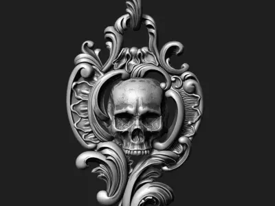 Skull ornament pedant 3D print model