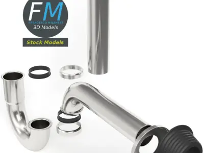 Basin sink siphon 3D model