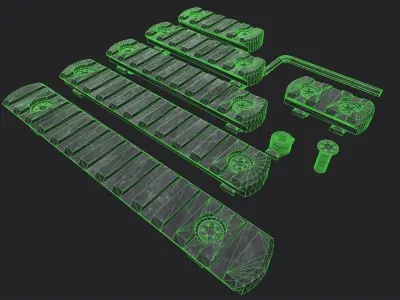 Gun Part1 Rail Section Accessories Low-poly 3D model