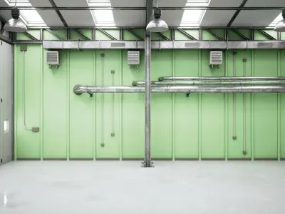 Hangar industrial building Low-poly 3D model get