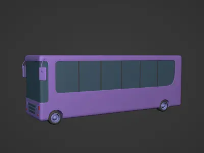 Cartoon Bus Low-poly 3D model