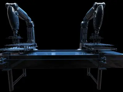 Robotic arm console Robotic automation Chip manufacturing 3D model