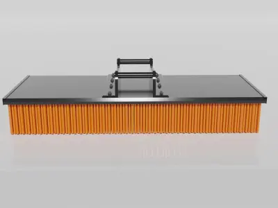 Broom for 20-25 excavator Low-poly 3D model