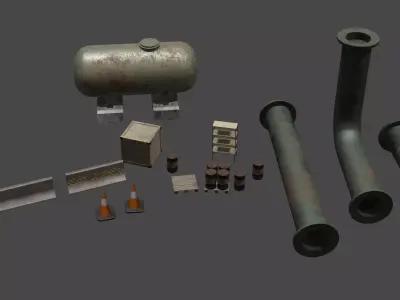Industrial Prop Pack LOW POLY Free low-poly 3D model