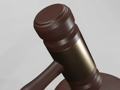 Judge Hammer Low-poly 3D model