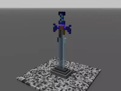 Voxel Master Sword Free low-poly 3D model
