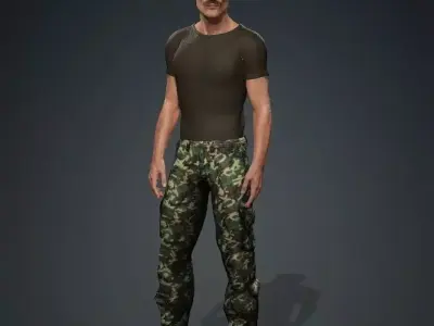 Realistic Rigged Commando Character 3D model
