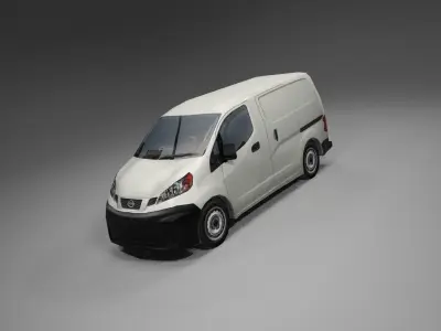Nissan NV200 Japanese design low polygonal van  Low-poly 3D model