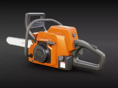 Generic Modern Gas Chainsaw Low-poly 3D model