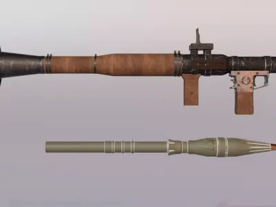 RPG-7 low-poly 3d model Low-poly 3D model