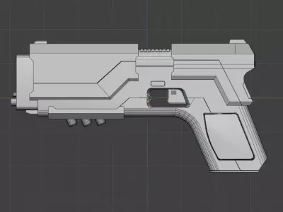 Low Poly Pistol Game Ready Low-poly 3D model