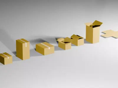 Many Different Card Boxes Low-poly 3D model