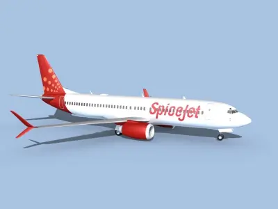 Boeing 737-800 Max SpiceJet 3D model