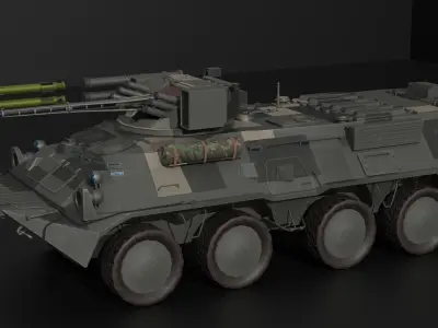 BTR-3E1 armored vehicle Low-poly 3D model
