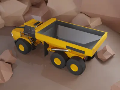 Articulated Hauler Heavy Vehicle Low-poly 3D model