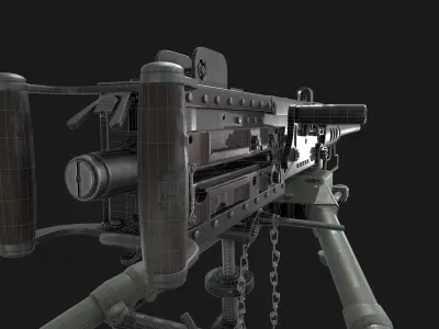 Browning M2HB Low-poly 3D model