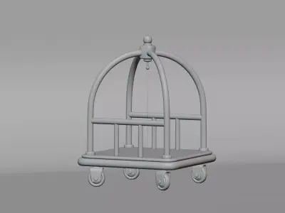 Luggage trolly Low-poly 3D model