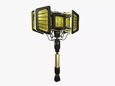 SciFi War Hammer A05 Black Yellow - Sci Fi Weapon Design Low-poly 3D model