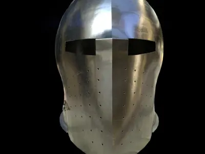 Visored Barbuta Helmet Low-poly 3D model