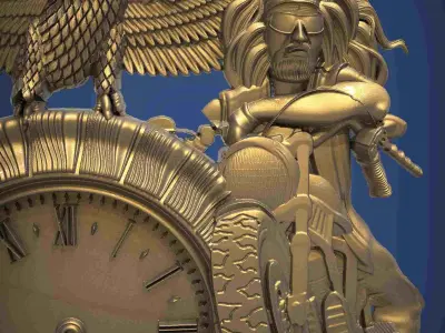 Carved clock for 3D printing and CNC 3D print model 23