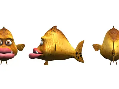 fish cartoon 3d model 3D model
