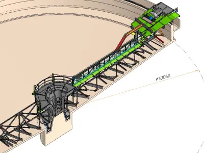 Radial Scrapers for Wastewater Treatment 3D model