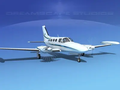 Cessna 414 Chancellor V05 3D model