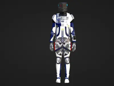 Robot Soldier - Assault Soldier Low-poly 3D model 15