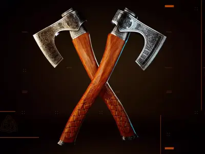 Viking Axe Low-poly 3D model 22