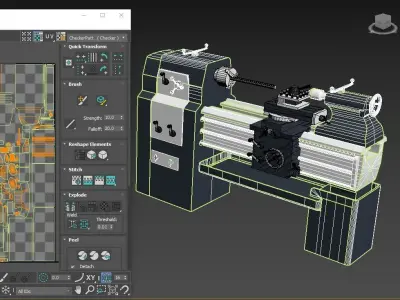Lathe Low-poly 3D model buy