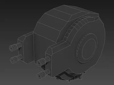 Machine-gun turret 3D model Free low-poly 3D model