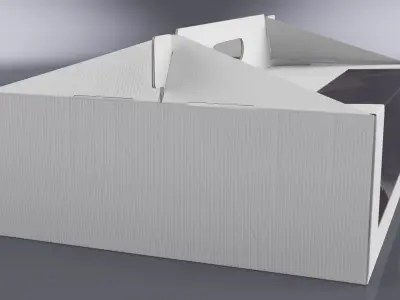 Cardboard Transport Box with Fruit Cake 3D model