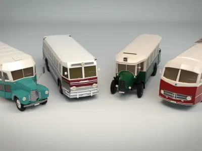 Low Poly Bus Pack 03