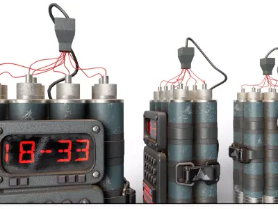 Dynamite 5 Low-poly 3D model