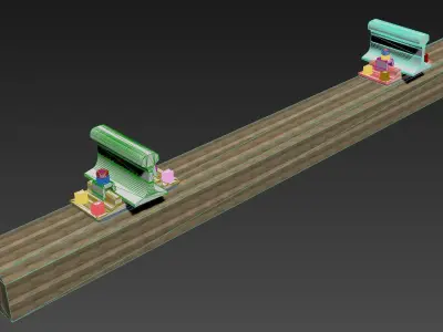 Rail fastening of KB-65 with a wooden bar 3D model