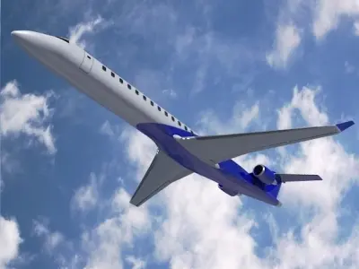 Bombardier crj900 commercial aircraft Low-poly 3D model