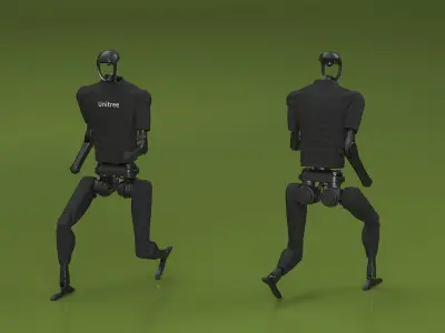 Unitree H1 Humanoid Robot Rigged for Cinema 4D 3D model