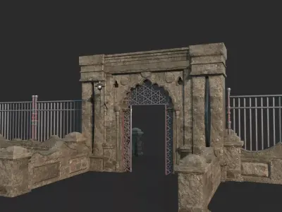 Ancient architecture  Classical gate  Iron gate 3D model