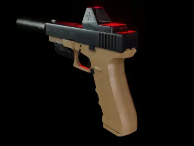 Glock gun Free low-poly 3D model purchase