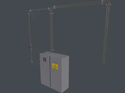 industrial cable Low-poly 3D model