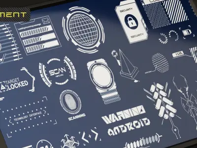 150 SCI-FI UI-HUD DECAL VOL02 Texture