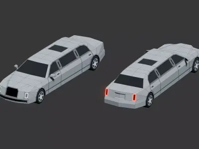 Limousine Low-poly 3D model